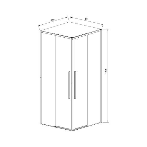 Душевой уголок Slim-N VSS-4SN8010CLB, 1000x800, черный, стекло прозрачное Душевой уголок Slim-N VSS-4SN8010CLB, 1000x800, черный, стекло прозрачное