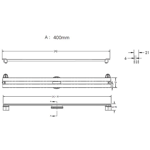 Душевой лоток BERGES SUPER Slim 400, матовый хром, S-сифон D50/105 H50 вертикальный 090077 Душевой лоток BERGES SUPER Slim 400, матовый хром, S-сифон D50/105 H50 вертикальный 090077