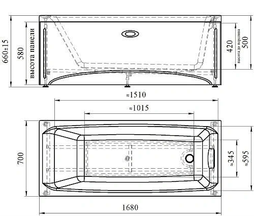 Акриловая ванна Радомир Vannesa Веста 168x70 с каркасом 2-01-0-0-1-237Р Акриловая ванна Радомир Vannesa Веста 168x70 с каркасом 2-01-0-0-1-237Р