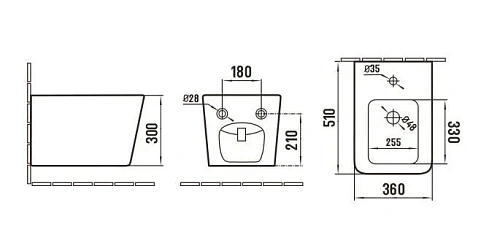 Биде подвесное CeramaLux 5370 MH светло-серый матовый Биде подвесное CeramaLux 5370 MH светло-серый матовый