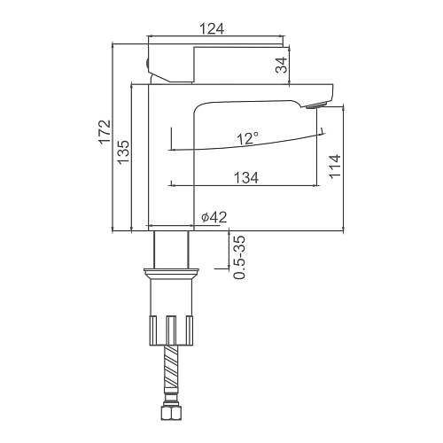 Смеситель для раковины Splenka S222.10.06, черный Смеситель для раковины Splenka S222.10.06, черный