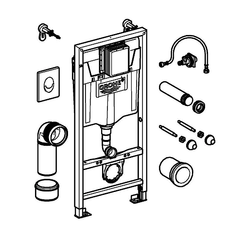 Инсталляция для унитаза GROHE Rapid SL (38722001) с панелью смыва Skate Air, альпин-белый Инсталляция для унитаза GROHE Rapid SL (38722001) с панелью смыва Skate Air, альпин-белый