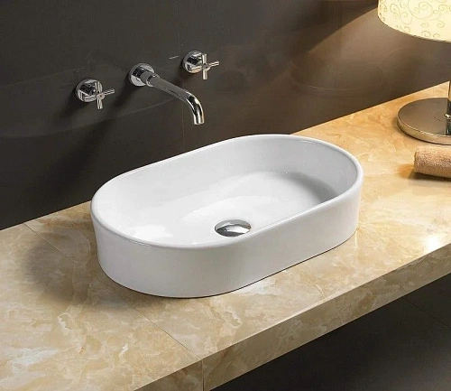 Раковина CeramaLux 9025 накладная, белый Раковина CeramaLux 9025 накладная, белый