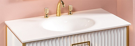 Раковина Boheme Solid Glass белая моноблок 101x52см 850-100 Раковина Boheme Solid Glass белая моноблок 101x52см 850-100