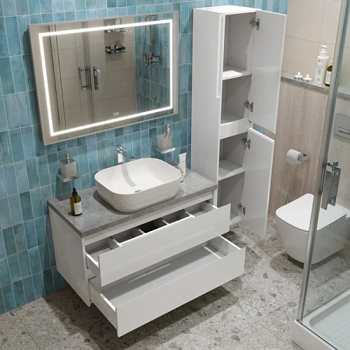 Тумба со столешницей и раковиной BelBagno KRAFT 100 kraft100bo-kepmgl-1302-set подвесная KRAFT100BO-KEPMGL-1302-SET Тумба со столешницей и раковиной BelBagno KRAFT 100 kraft100bo-kepmgl-1302-set подвесная KRAFT100BO-KEPMGL-1302-SET