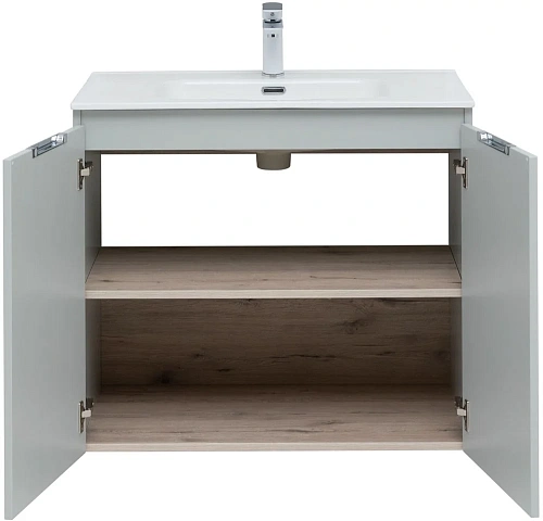Тумба под раковину Aquanet Алвита New 80 2 дверцы, серый 00277528 Тумба под раковину Aquanet Алвита New 80 2 дверцы, серый 00277528