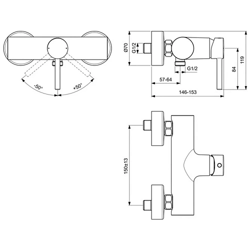 Смеситель для душа Ideal Standard BC200U4 Смеситель для душа Ideal Standard BC200U4
