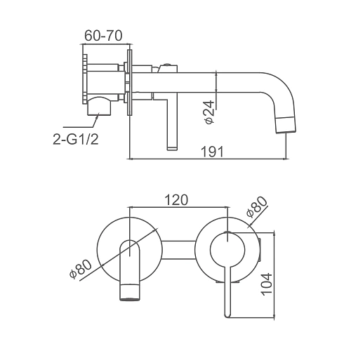 Смеситель для раковины Splenka S221.11.09 встраиваемый, графит Смеситель для раковины Splenka S221.11.09 встраиваемый, графит