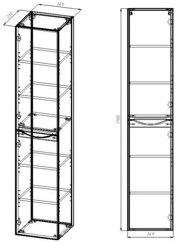 Шкаф-пенал подвесной Vincea Mia VSC-2M170VO-L подвесной, V.Oak, левый Шкаф-пенал подвесной Vincea Mia VSC-2M170VO-L подвесной, V.Oak, левый