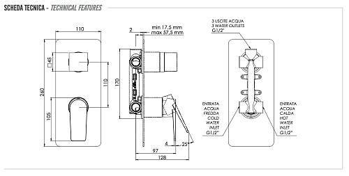Смеситель для душа Remer Dream D93 Смеситель для душа Remer Dream D93