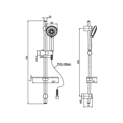 Душевой лоток Paini Klasik CH650KN 650 мм Душевой лоток Paini Klasik CH650KN 650 мм