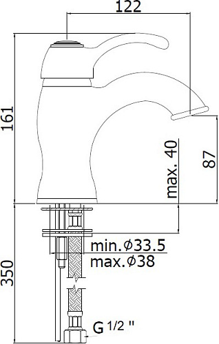 Смеситель для раковины Paffoni Flavia FA071CR Смеситель для раковины Paffoni Flavia FA071CR