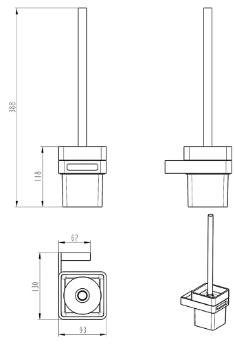 Ершик для унитаза Boheme Q 10954-SGM черный Ершик для унитаза Boheme Q 10954-SGM черный