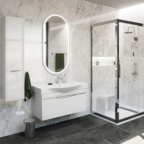 Зеркало STWORKI Мальмё 100 с подсветкой, сенсор на зеркале, овальное, настенное, большое 472137 Зеркало STWORKI Мальмё 100 с подсветкой, сенсор на зеркале, овальное, настенное, большое 472137