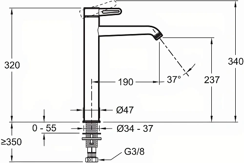 Смеситель для раковины Jacob Delafon Nouvelle Vague E78340-BLV Смеситель для раковины Jacob Delafon Nouvelle Vague E78340-BLV