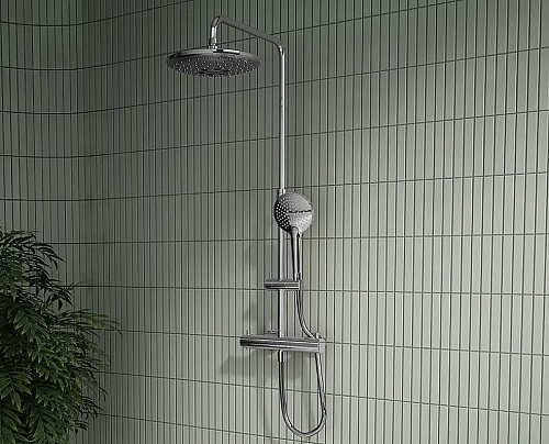 Душевая система Vitra Aquaheat A47205EXP с термостатом хром Душевая система Vitra Aquaheat A47205EXP с термостатом хром