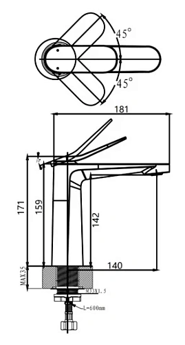 Смеситель для раковины ARROW AMP11868CP хром Смеситель для раковины ARROW AMP11868CP хром
