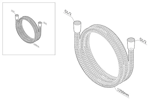Душевой шланг AM.PM F0412300 1,25 м, хром Душевой шланг AM.PM F0412300 1,25 м, хром