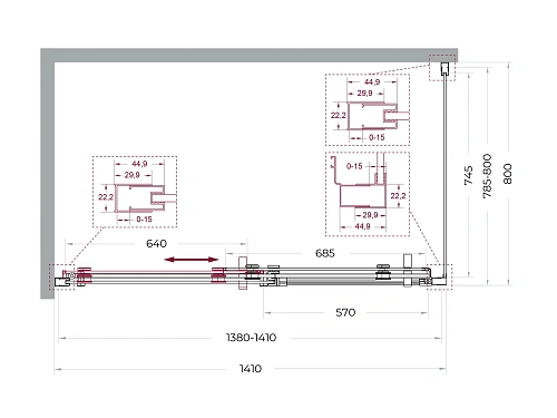 Душевой уголок BelBagno MARINO-2-AH-1-140/80-C-Cr 140x80 см, профиль хром, стекло прозрачное Душевой уголок BelBagno MARINO-2-AH-1-140/80-C-Cr 140x80 см, профиль хром, стекло прозрачное