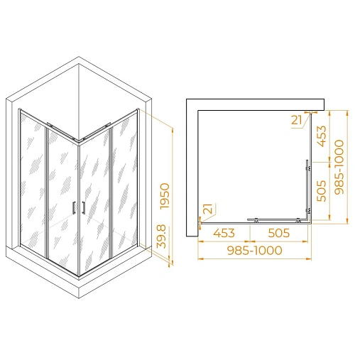 Душевой уголок RGW PA-030B 1000x1000 мм 350803000-24 черный Easy Clean Душевой уголок RGW PA-030B 1000x1000 мм 350803000-24 черный Easy Clean