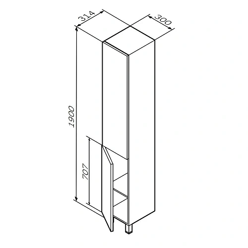 Шкаф-пенал AM.PM Gem M90CSL0306WG напольный, левый, 30 см, push-to-open, белый Шкаф-пенал AM.PM Gem M90CSL0306WG напольный, левый, 30 см, push-to-open, белый