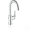 Смеситель для раковины GROHE BauCurve со сливным гарнитуром, L-Size, хром (23090000) Смеситель для раковины GROHE BauCurve со сливным гарнитуром, L-Size, хром (23090000)