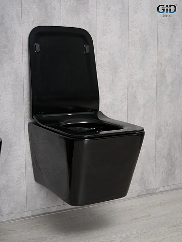 Унитаз подвесной Gid Tr2144BL 62224Y черная глянцевая 52x36x33.5 с крышкой микролифт Унитаз подвесной Gid Tr2144BL 62224Y черная глянцевая 52x36x33.5 с крышкой микролифт