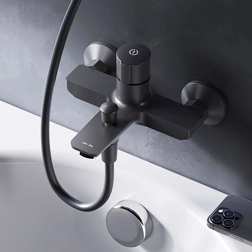Смеситель для ванны AM.PM X-Joy F85A10522 нажимной, черный Смеситель для ванны AM.PM X-Joy F85A10522 нажимной, черный
