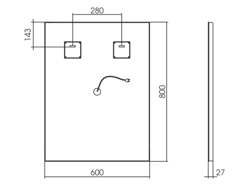 Зеркало SILVER MIRRORS 600x800 Сенсорный выключатель Клио (ФР-00001417) Зеркало SILVER MIRRORS 600x800 Сенсорный выключатель Клио (ФР-00001417)