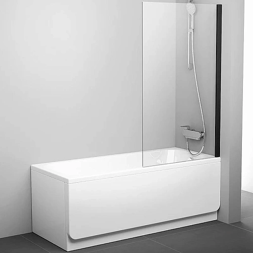 Шторка на ванну Ravak Pivot PVS1-80, 80 х 140 см, 79840300Z1, профиль черный, стекло прозрачное Шторка на ванну Ravak Pivot PVS1-80, 80 х 140 см, 79840300Z1, профиль черный, стекло прозрачное
