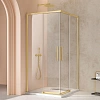 Душевой уголок Vincea Slim VSS-4SL100CLG, 1000x1000, брашированное золото, стекло прозрачное