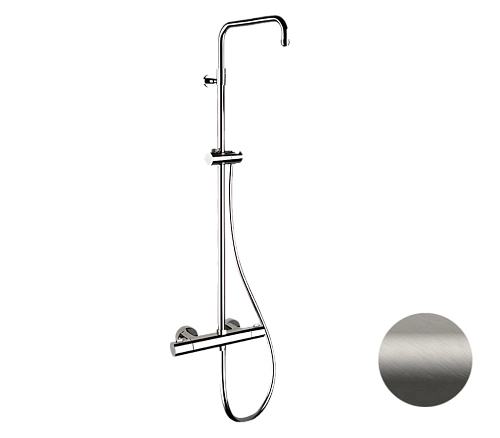 Душевая система Remer Elegance EQ32ASSDNPO термостатическая, никель матовый брашированный Душевая система Remer Elegance EQ32ASSDNPO термостатическая, никель матовый брашированный