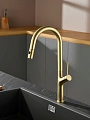 Смеситель для кухни AQUAme Cucina AQM9905BG с выдвижным изливом, с подключением к фильтру с питьевой водой, золото шлифованное Смеситель для кухни AQUAme Cucina AQM9905BG с выдвижным изливом, с подключением к фильтру с питьевой водой, золото шлифованное