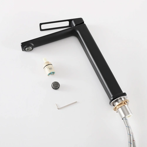 Смеситель для раковины Gid Niagara L057-BM-D L057BMD черный матовый Смеситель для раковины Gid Niagara L057-BM-D L057BMD черный матовый