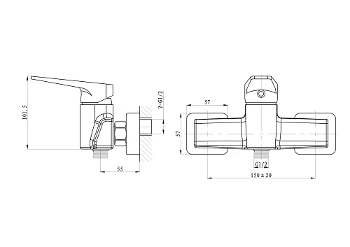 Смеситель для душа Wonzon & Woghand Athens, хром (WW-084101-CR) Смеситель для душа Wonzon & Woghand Athens, хром (WW-084101-CR)