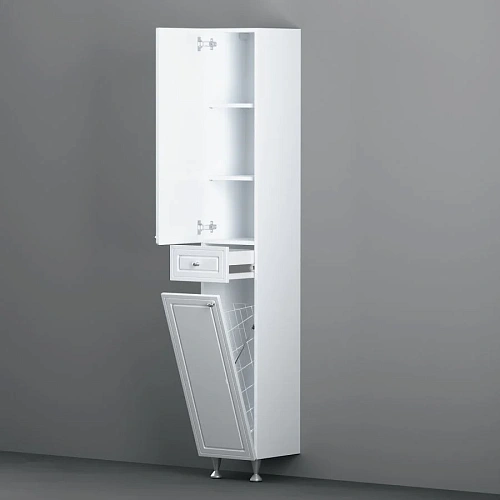 Шкаф-пенал Damixa Palace One M41CSR0303WG напольный, универсальный, 30 см, белый Шкаф-пенал Damixa Palace One M41CSR0303WG напольный, универсальный, 30 см, белый