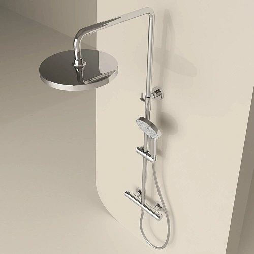 Душевая система SANCOS Teo SC11001CH c термостатом, с регулировкой по высоте хром Душевая система SANCOS Teo SC11001CH c термостатом, с регулировкой по высоте хром