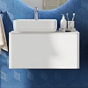 Тумба с раковиной STWORKI Ноттвиль 80 белая, без выреза под смеситель 431035