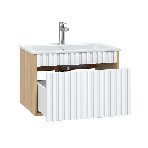 Тумба под раковину Onika Дайлер 60 см 106150 подвесная белая/дуб сонома (для Бергамо Нова 60) Тумба под раковину Onika Дайлер 60 см 106150 подвесная белая/дуб сонома (для Бергамо Нова 60)