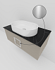 Тумба под раковину La Fenice Cubo Cappuccino 90 NFNC-01-CUB-C-90-1-GB бежевая матовая с ручкой хром и черной столешницей