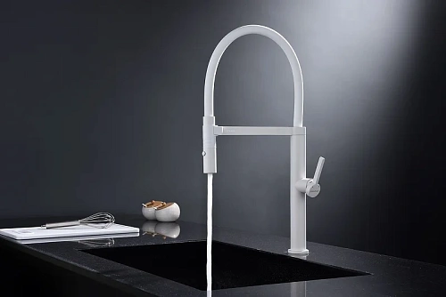 Смеситель для кухни Paulmark LEADER белый матовый Le214101-WH Смеситель для кухни Paulmark LEADER белый матовый Le214101-WH