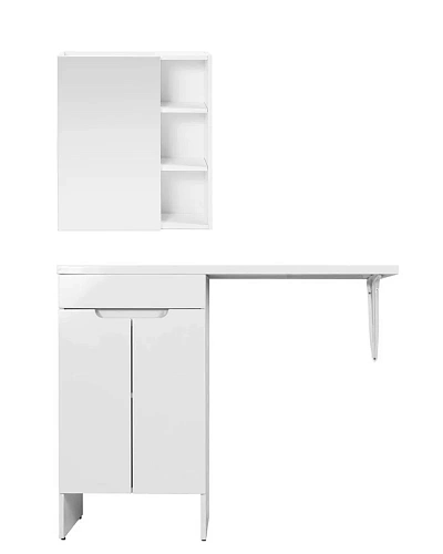 Тумба с раковиной Orange Sistema STD-120TUW+RAL напольная, левая 120 см под стиральную машину, белый Тумба с раковиной Orange Sistema STD-120TUW+RAL напольная, левая 120 см под стиральную машину, белый