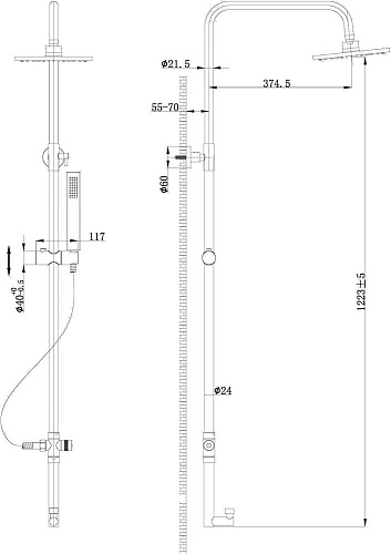 Душевая стойка BelBagno Trula TRU-COLD-U-CRM без смесителя Душевая стойка BelBagno Trula TRU-COLD-U-CRM без смесителя