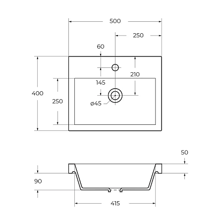 Раковина BelBagno BB-500-PM-LVB 500x400 Раковина BelBagno BB-500-PM-LVB 500x400