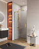 Картинка анонса товара «душевая дверь cezares slider-b-1-90/100-c-boro цвет профиля брашированное золото стекло прозрачное»