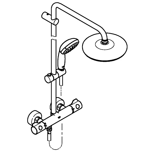 Душевая система GROHE Bau System 210, с термостатическим смесителем, хром (26699000) Душевая система GROHE Bau System 210, с термостатическим смесителем, хром (26699000)