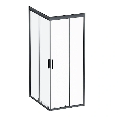 Душевой уголок AM.PM Gem W90G-404-100280-BT стекло прозрачное, профиль черный матовый Душевой уголок AM.PM Gem W90G-404-100280-BT стекло прозрачное, профиль черный матовый