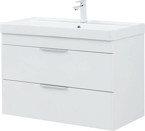 Тумба под раковину Aquanet Ирис New 90 белый глянец 00336311 подвесная Тумба под раковину Aquanet Ирис New 90 белый глянец 00336311 подвесная