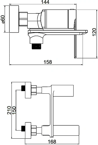 Смеситель для ванны STWORKI Кронборг KR-02b 550858 Смеситель для ванны STWORKI Кронборг KR-02b 550858