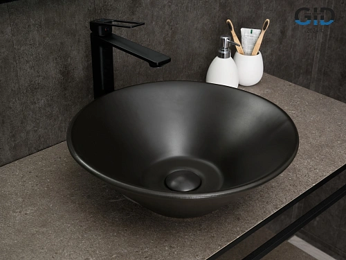 Раковина Gid N9102bg 53383 накладная черная графит 42x42x15 Раковина Gid N9102bg 53383 накладная черная графит 42x42x15